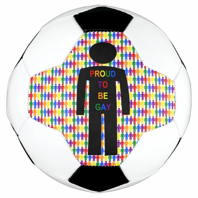 Balón De Fútbol Hombre gay LGBTQ Silhouette y hombres arcoiris (Anverso)