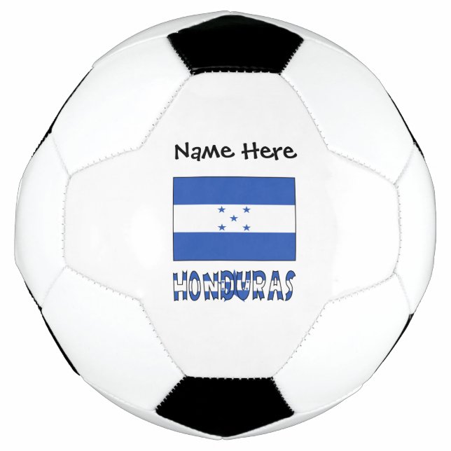 Balón De Fútbol Honduras y la bandera hondureña con su nombre Socc (Anverso)