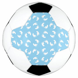 Balón De Fútbol Huellas para bebés, pies para bebés, pasos, azul, 
