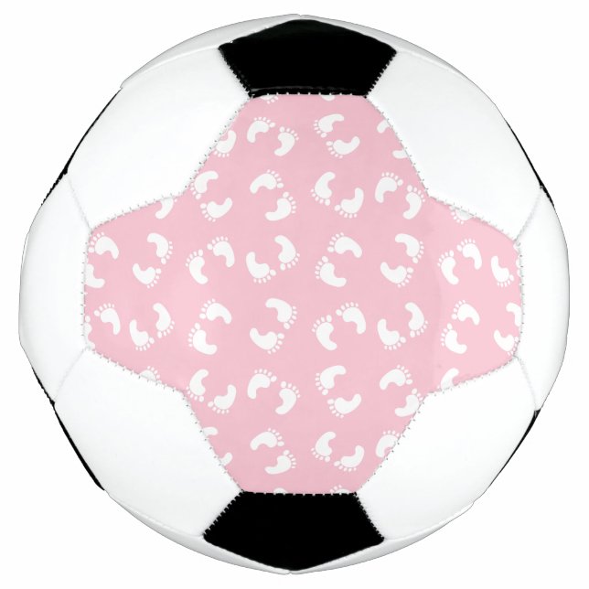 Balón De Fútbol Huellas para bebés, pies para bebés, pasos, Chica  (Anverso)