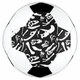Balón De Fútbol Huesos de dinosaurio (negro)