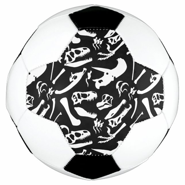 Balón De Fútbol Huesos de dinosaurio (negro) (Anverso)