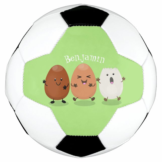 Balón De Fútbol Huevos kawaii lindo ilustracion personalizado dive (Anverso)