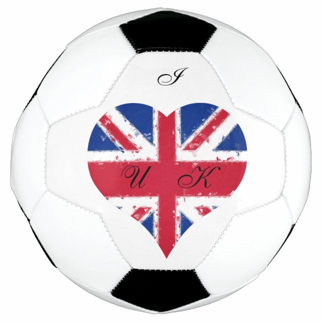 Balón De Fútbol I Heart UK England Bandera británica (Anverso)