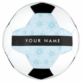 Balón De Fútbol Ice Blue Snowflakes, su nombre, Personalice
