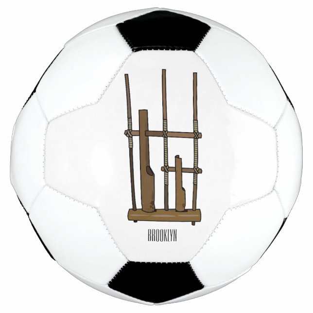 Balón De Fútbol Ilustracion de Angklung personalizado (Anverso)