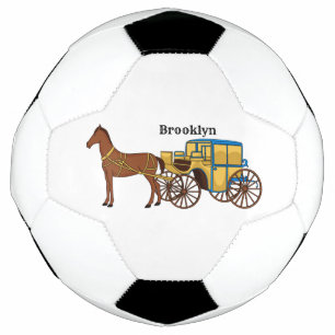 Balón De Fútbol Ilustracion de caballos y carruajes reales