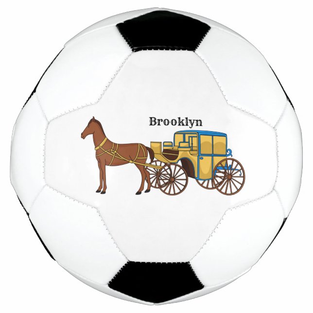 Balón De Fútbol Ilustracion de caballos y carruajes reales (Anverso)