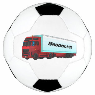 Balón De Fútbol Ilustración de camión remolque rojo