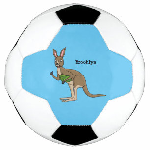 Balón De Fútbol Ilustracion de canguro australiano bastante feliz