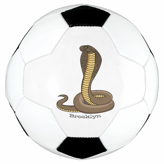 Balón De Fútbol Ilustracion de cobra marrón (Anverso)