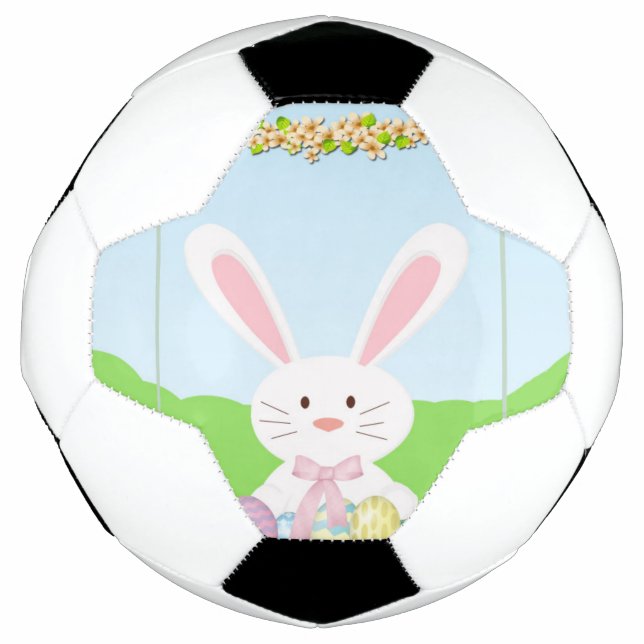 Balón De Fútbol Ilustracion de conejo de Pascua (Anverso)
