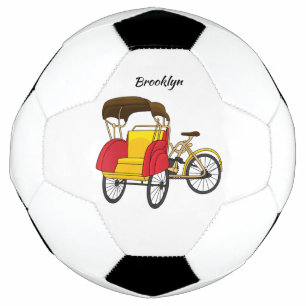Balón De Fútbol Ilustración de dibujos animados de rickshaw de ped