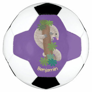 Balón De Fútbol Ilustracion de hormigón de pangolin feliz