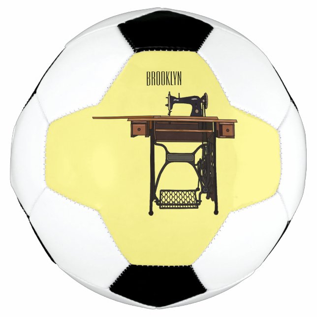 Balón De Fútbol Ilustracion de máquina de coser personalizado (Anverso)