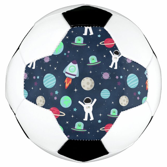 Balón De Fútbol Ilustracion de patrón de espacio (Anverso)