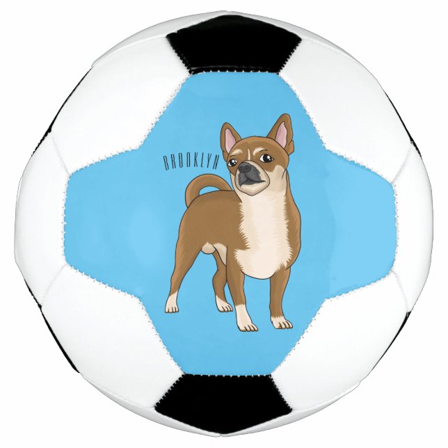 Balón De Fútbol Ilustracion de personalizado chihuahua (Anverso)