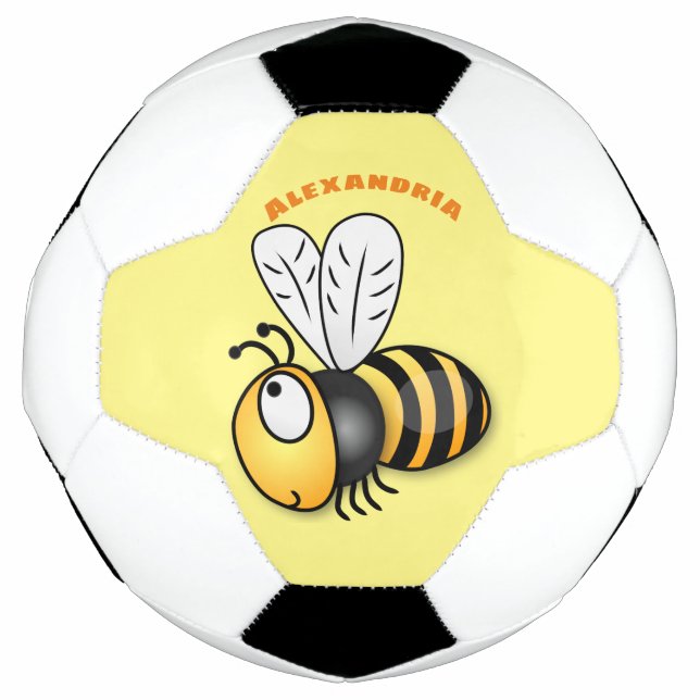 Balón De Fútbol Ilustracion de personalizado de abejas alegres (Anverso)