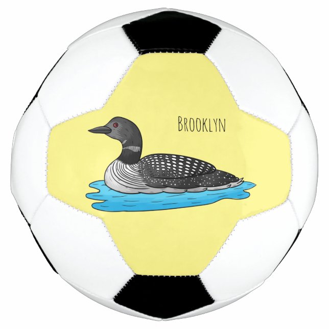 Balón De Fútbol Ilustracion de personalizado de aves de Loon (Anverso)