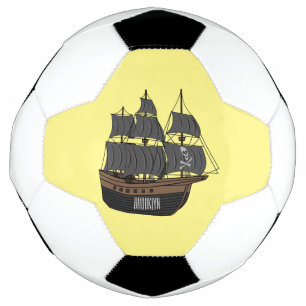 Balón De Fútbol Ilustracion de personalizado de buques piratas