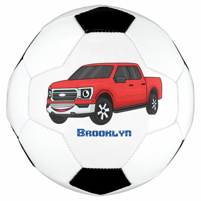 Balón De Fútbol Ilustracion de personalizado de camioneta roja (Anverso)