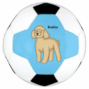 Balón De Fútbol Ilustracion de personalizado de caniche marrón fel