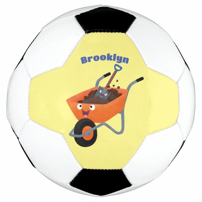 Balón De Fútbol Ilustracion de personalizado de carretilla naranja (Anverso)