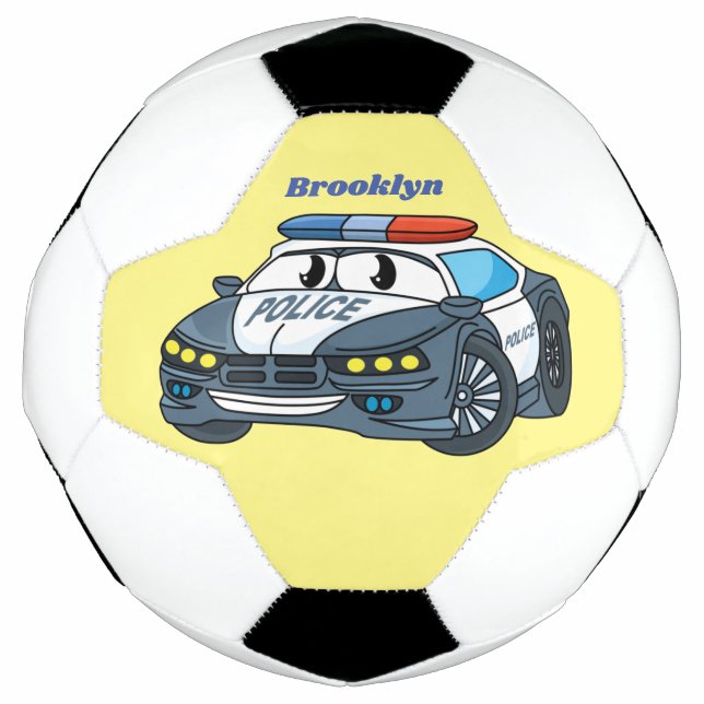 Balón De Fútbol Ilustracion de personalizado de coche de policía f (Anverso)
