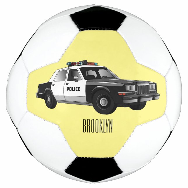 Balón De Fútbol Ilustracion de personalizado de coches de policía (Anverso)