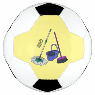 Balón De Fútbol Ilustracion de personalizado de escobas y mopas