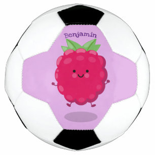 Balón De Fútbol Ilustracion de personalizado de frambuesa alegre
