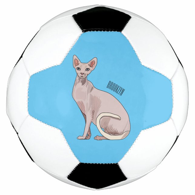 Balón De Fútbol Ilustracion de personalizado de gatos Sfinx (Anverso)