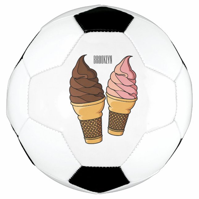 Balón De Fútbol Ilustracion de personalizado de helado de cono (Anverso)