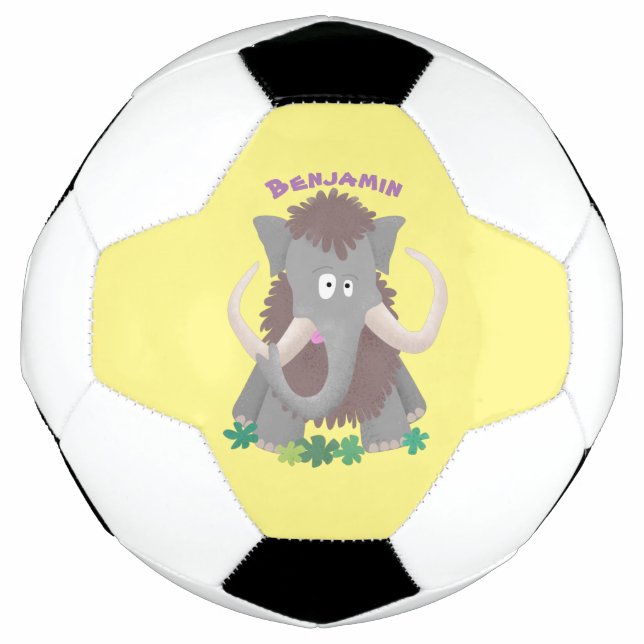 Balón De Fútbol Ilustracion de personalizado de mamut bobo gracios (Anverso)