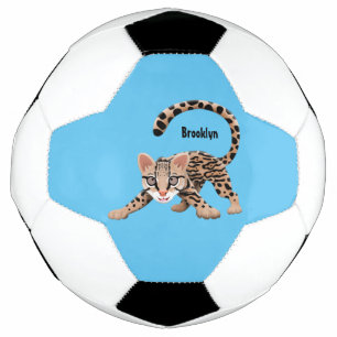 Balón De Fútbol Ilustracion de personalizado de ocelot de Cute
