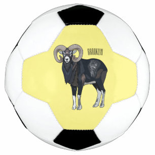 Balón De Fútbol Ilustracion de personalizado de ovino Mouflon