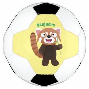 Balón De Fútbol Ilustracion de personalizado de panda rojo