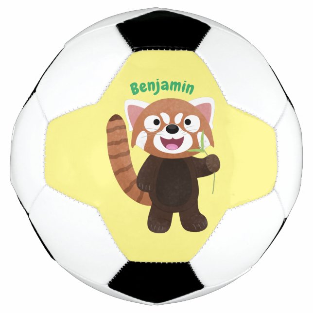 Balón De Fútbol Ilustracion de personalizado de panda rojo (Anverso)
