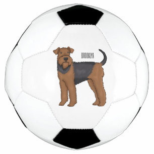 Balón De Fútbol Ilustracion de personalizado de perro Airedale ter