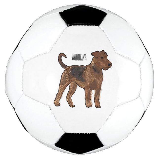 Balón De Fútbol Ilustracion de personalizado de perro Airedale ter (Anverso)