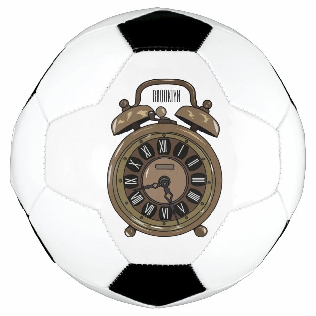 Balón De Fútbol Ilustracion de personalizado de reloj de alarma (Anverso)
