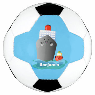 Balón De Fútbol Ilustracion de personalizado de remolcador de barc