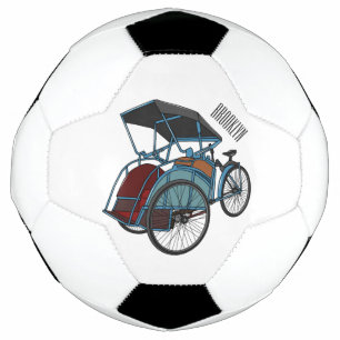 Balón De Fútbol Ilustracion de personalizado de rickshaw en bicicl