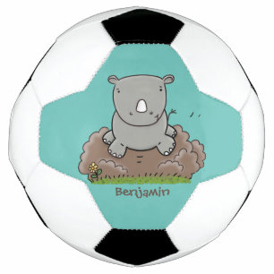 Balón De Fútbol Ilustracion de personalizado de rinocerontes