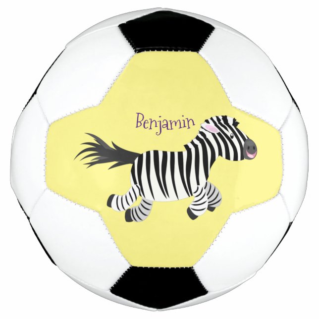 Balón De Fútbol Ilustracion de personalizado de zebra graciosa (Anverso)