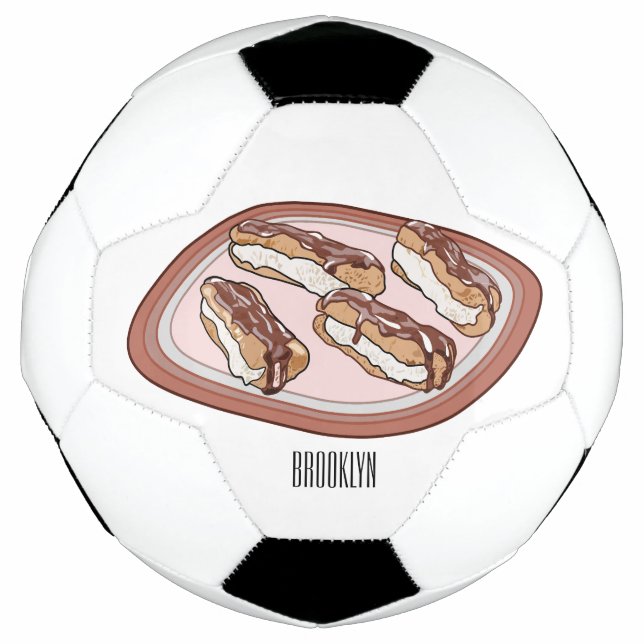 Balón De Fútbol Ilustracion de personalizado eclair de chocolate (Anverso)