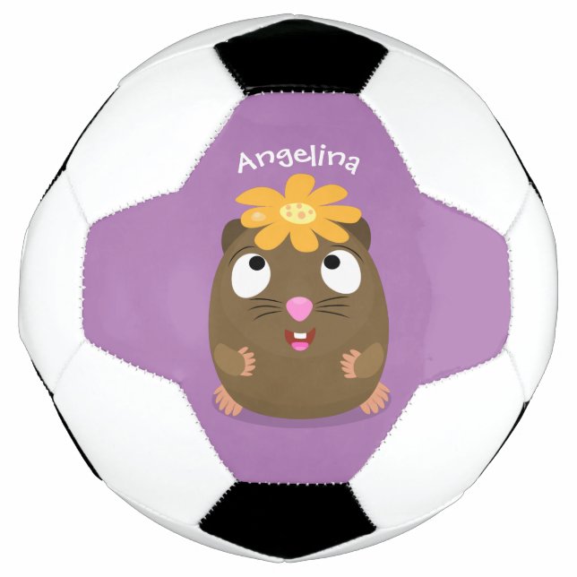 Balón De Fútbol Ilustracion de personalizado feliz de conejillo de (Anverso)