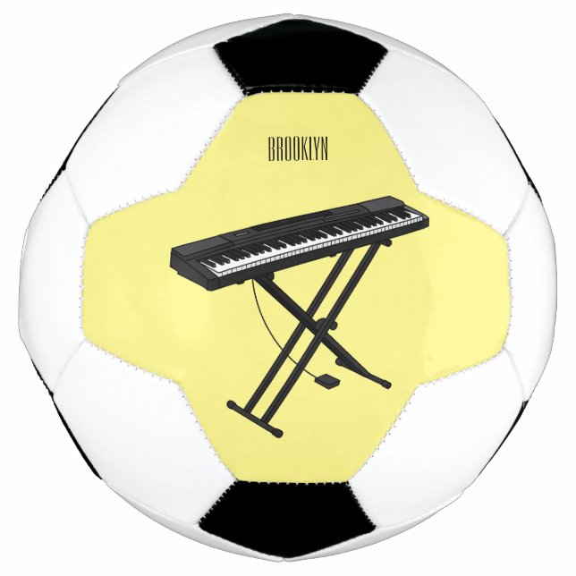 Balón De Fútbol Ilustracion de piano personalizado de teclado (Anverso)