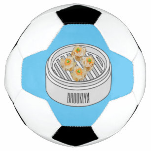 Balón De Fútbol Ilustracion de Shumai dim sum personalizado