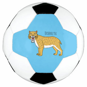 Balón De Fútbol Ilustracion de tigre con dientes de saber